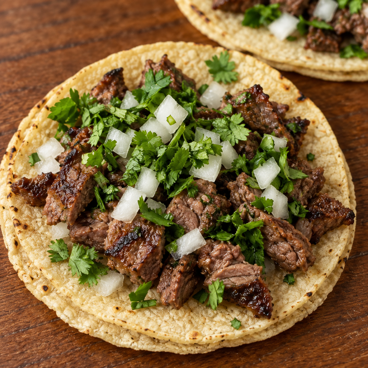 Taco de bistec de res asado
